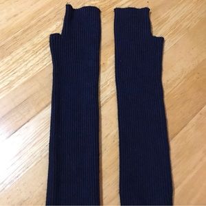 Arm warmers/mittens, navy blue, long with thumb hole